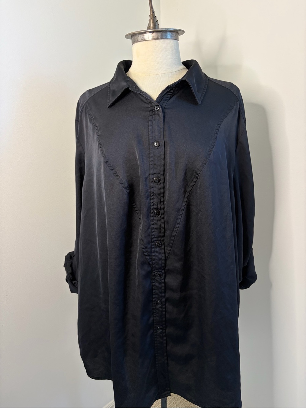 PETER NYGARD Charcoal Black Blouse SIZE 22